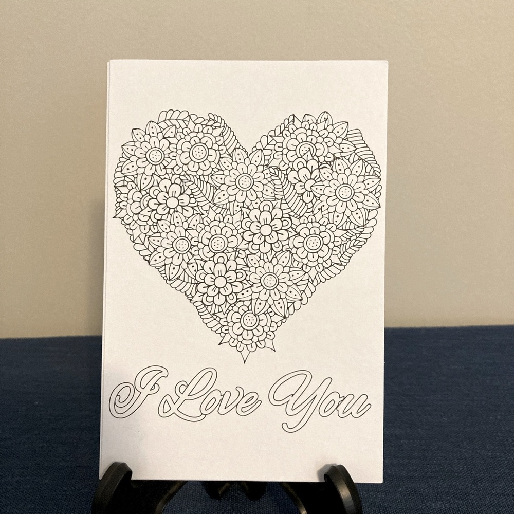 WAMA Coloring Postcards by GANZ  Heart/Love Cards